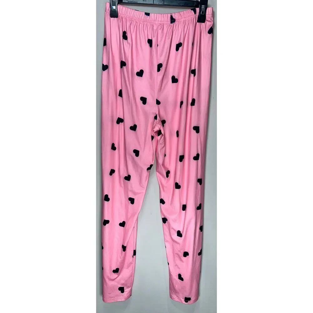 Pink heart pajama set size medium